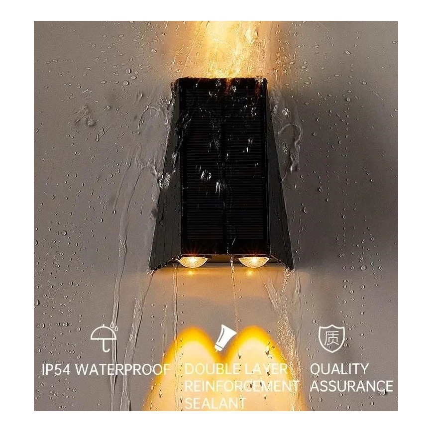 Brilagi - Soldrevet LED væglampe PYRAMID LED/2W/3,2V 1300 mAh IP54