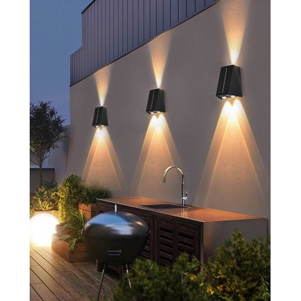 Brilagi - Soldrevet LED væglampe PYRAMID LED/2W/3,2V 1300 mAh IP54