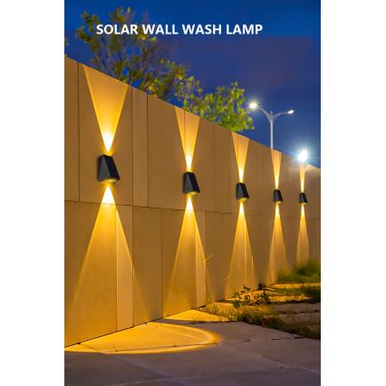 Brilagi - Soldrevet LED væglampe PYRAMID LED/2W/3,2V 1300 mAh IP54
