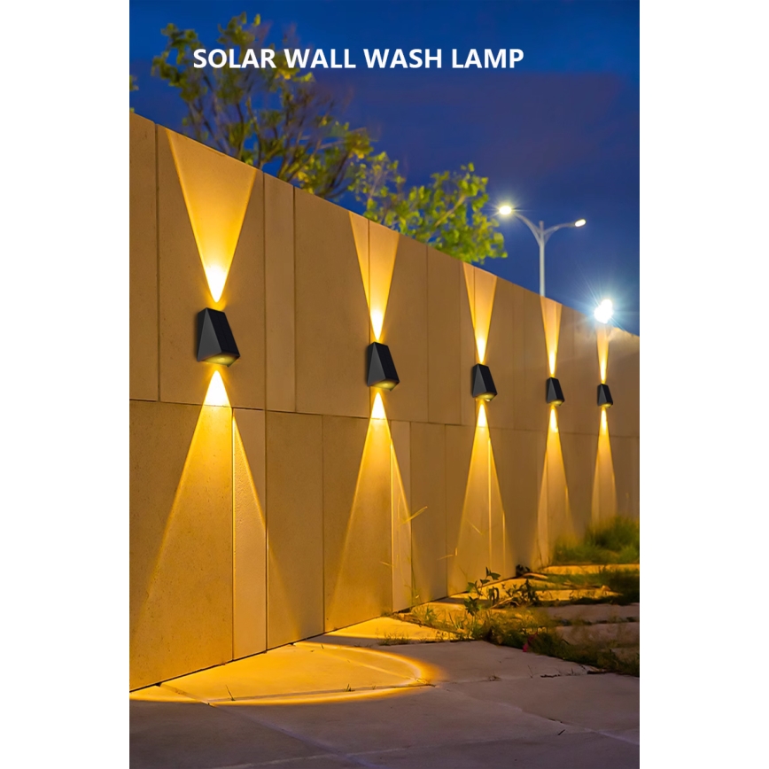 Brilagi - Soldrevet LED væglampe PYRAMID LED/2W/3,2V 1300 mAh IP54