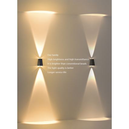 Brilagi - Soldrevet LED væglampe PYRAMID LED/2W/3,2V 1300 mAh IP54