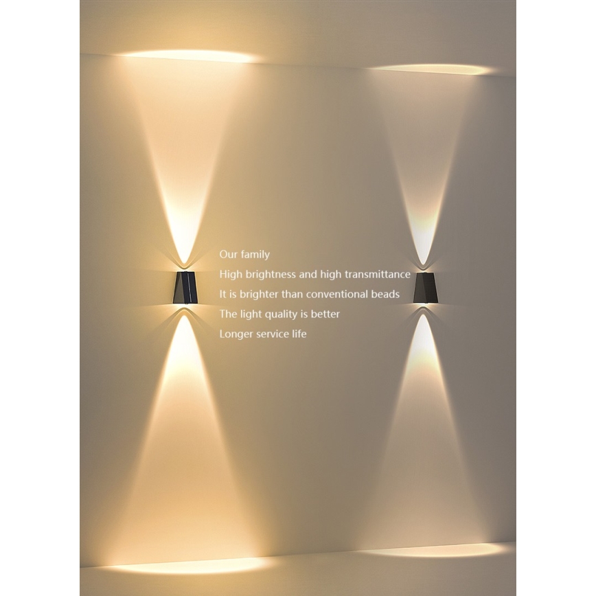 Brilagi - Soldrevet LED væglampe PYRAMID LED/2W/3,2V 1300 mAh IP54