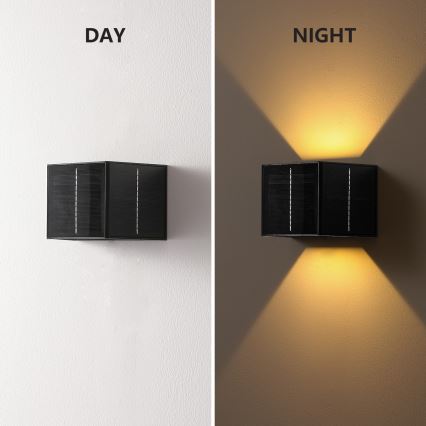 Brilagi - Soldrevet LED væglampe SOLAR CUBE LED/2W/3,2V 1300 mAh IP54