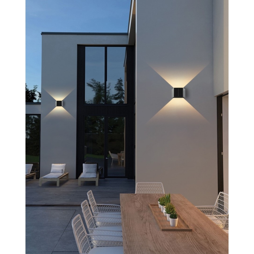 Brilagi - Soldrevet LED væglampe SOLAR CUBE LED/2W/3,2V 1300 mAh IP54