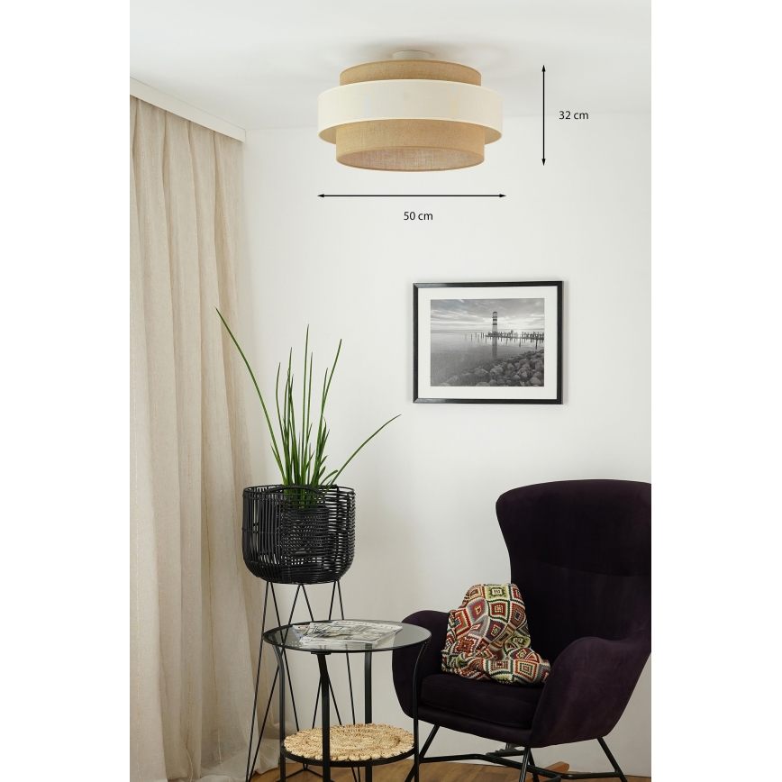 Brilagi - Loftlampe SPACE LIGHT 1xE27/15W/230V Ø 50 cm beige/kremet