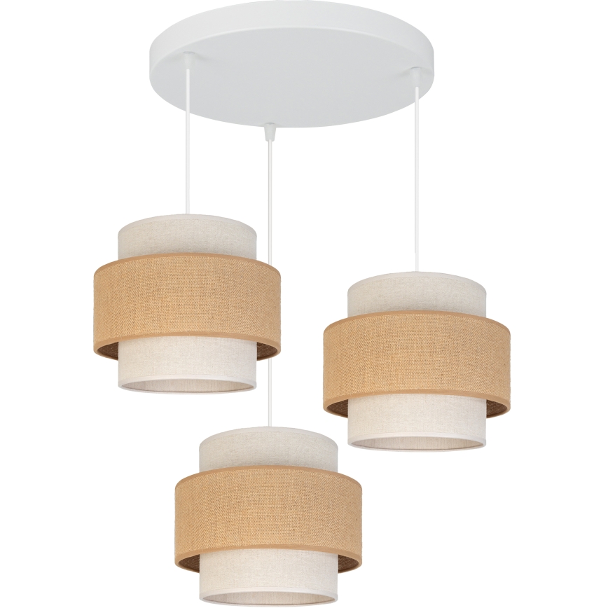 Brilagi - SPACE pendel med wireophæng 3xE27/60W/230V, Ø 40 cm, beige/creme