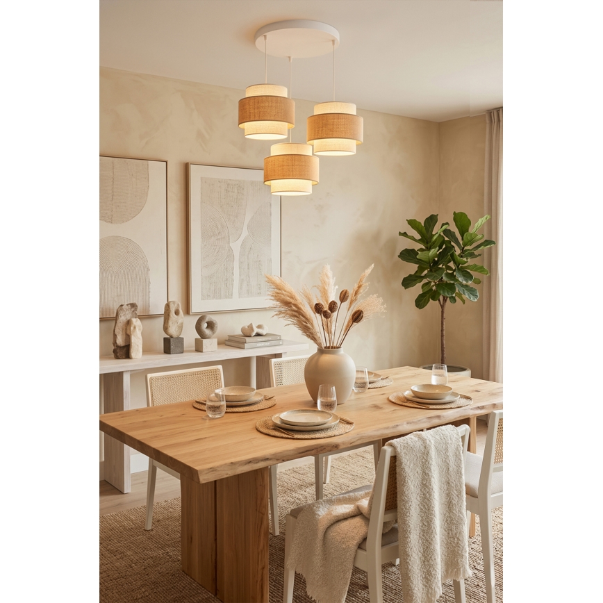 Brilagi - SPACE pendel med wireophæng 3xE27/60W/230V, Ø 40 cm, beige/creme