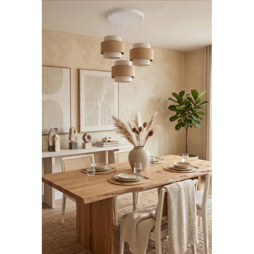 Brilagi - SPACE pendel med wireophæng 3xE27/60W/230V, Ø 40 cm, beige/creme
