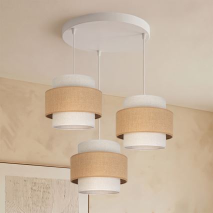 Brilagi - SPACE pendel med wireophæng 3xE27/60W/230V, Ø 40 cm, beige/creme