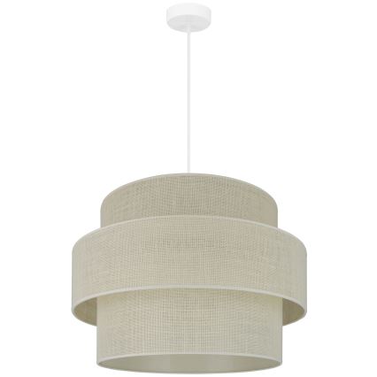 Brilagi - Loftlampe på kabel SPACE YUTE 1xE27/15W/230V Ø 50 cm creme/hvid