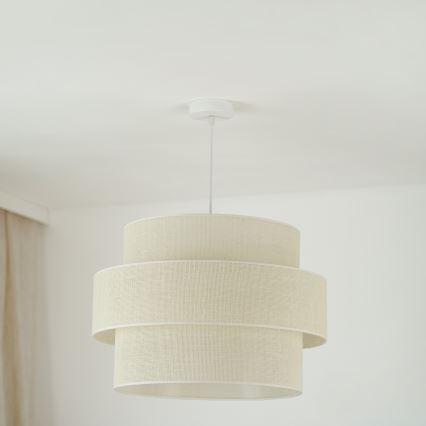 Brilagi - Loftlampe på kabel SPACE YUTE 1xE27/15W/230V Ø 50 cm creme/hvid