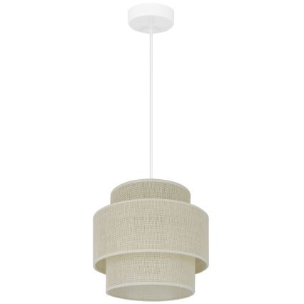 Brilagi - Loftlampe på kabel SPACE YUTE 1xE27/15W/230V Ø 25 cm creme/hvid