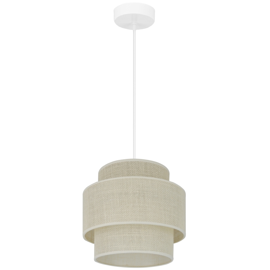 Brilagi - Loftlampe på kabel SPACE YUTE 1xE27/15W/230V Ø 25 cm creme/hvid
