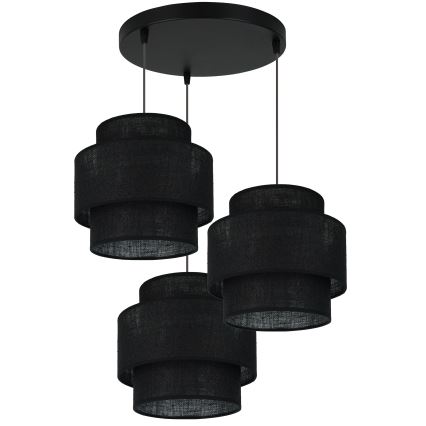 Brilagi - Loftlampe på kabel SPACE YUTE 3xE27/15W/230V sort
