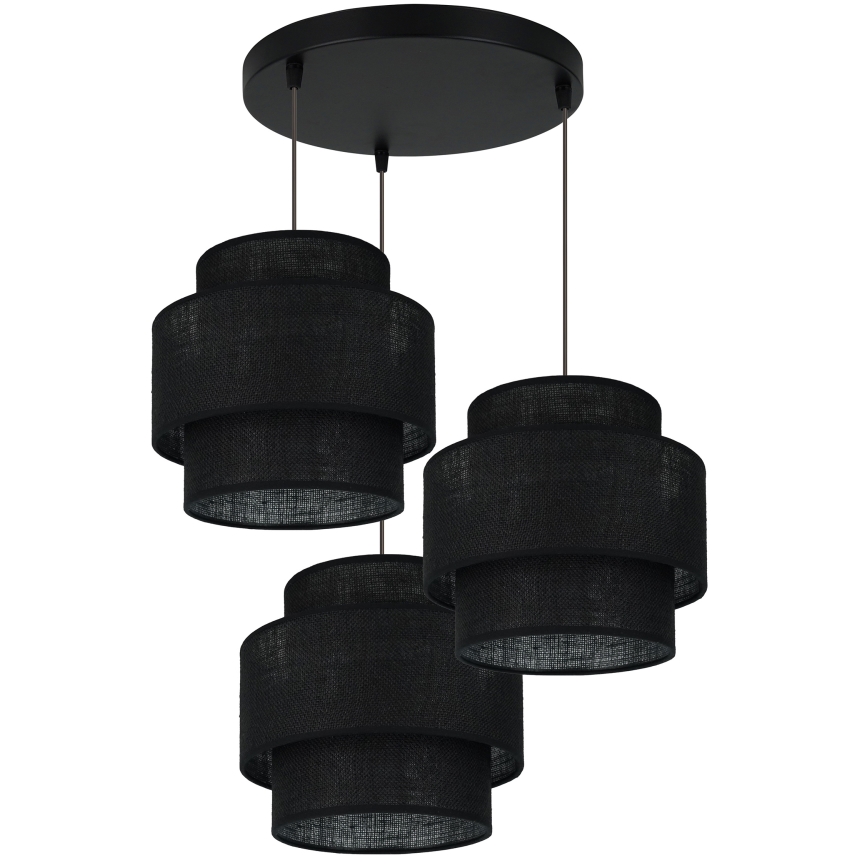 Brilagi - Loftlampe på kabel SPACE YUTE 3xE27/15W/230V sort