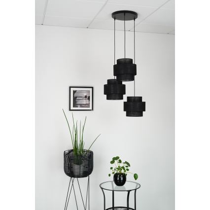 Brilagi - Loftlampe på kabel SPACE YUTE 3xE27/15W/230V sort