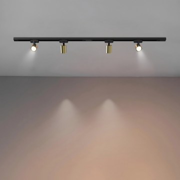 Brilagi - Spot i skinnesystem HUSKY 4xGU10/10W/230V sort/guld