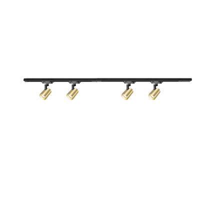 Brilagi - Spot i skinnesystem HUSKY 4xGU10/10W/230V sort/guld