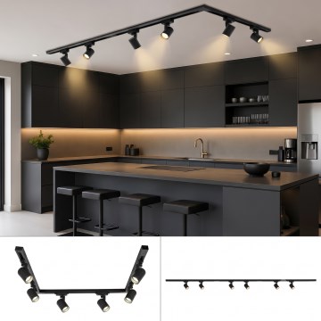 BRILAGI - Spot til skinnesystem HUSKY 6xGU10/10W/230V 225 cm sort