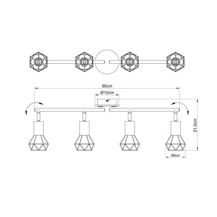 Brilagi - Spotarmatur CAGE 4xE14/40W/230V