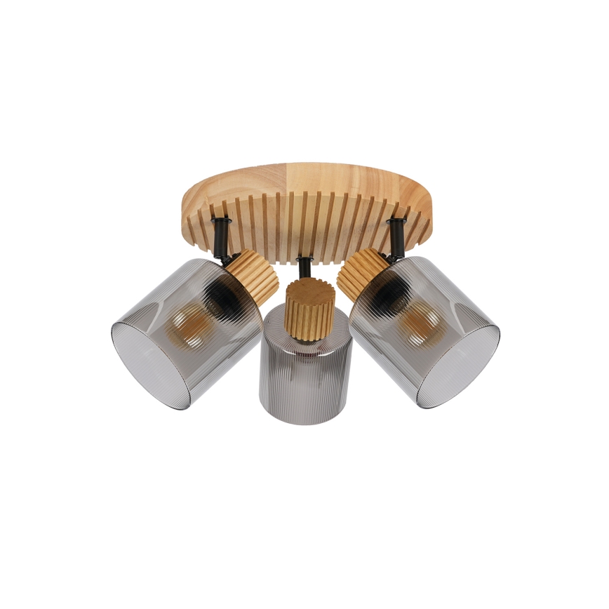 Brilagi - Spotarmatur HYGGE 3xE14/15W/230V gummitræ/røgfarvet