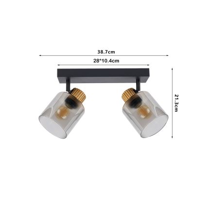 Brilagi - Spotarmatur HYGGE 3xE14/15W/230V sort/røgfarvet