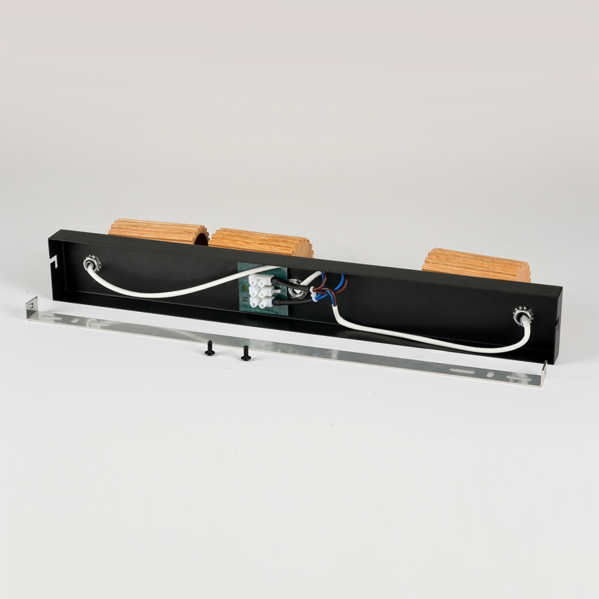 Brilagi - Spotarmatur MODERN WOOD 3xGU10/8W/230V gummitræ/sort