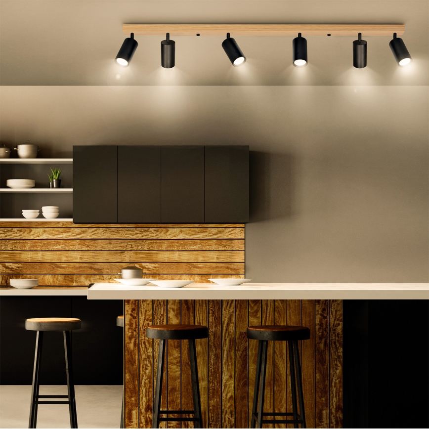 Brilagi - Spotarmatur SELE 6xGU10/30W/230V sort/eg-dekor