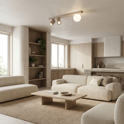 Brilagi - spotarmatur SELE BALL 2xGU10/30W/230V + 1xG9/10W beige