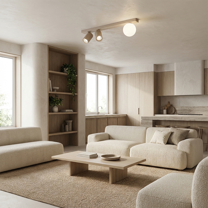 Brilagi - spotarmatur SELE BALL 2xGU10/30W/230V + 1xG9/10W beige