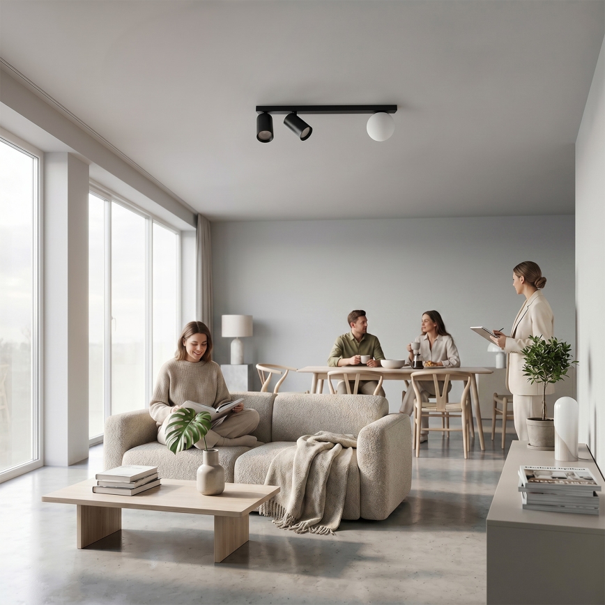 Brilagi - Spotarmatur SELE BALL 2xGU10/30W/230V + 1xG9/10W sort