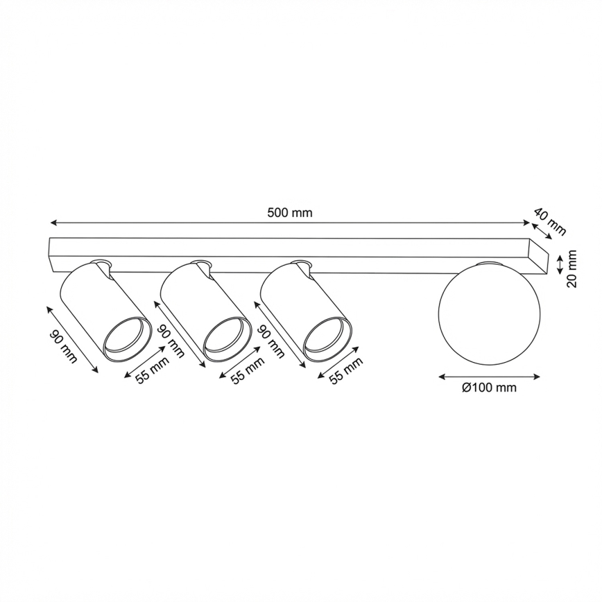 Brilagi - Spotarmatur SELE BALL 3xGU10/30W/230V + 1xG9/10W beige