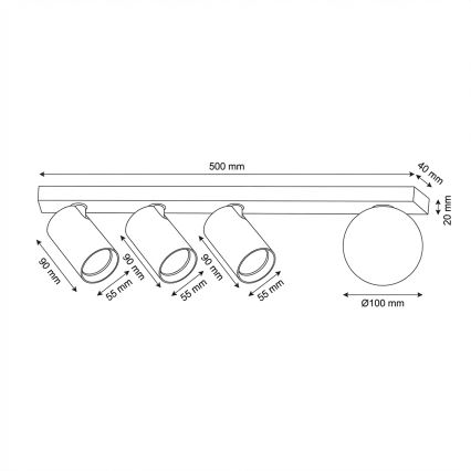 Brilagi - Spotarmatur SELE BALL 3xGU10/30W/230V + 1xG9/10W hvid