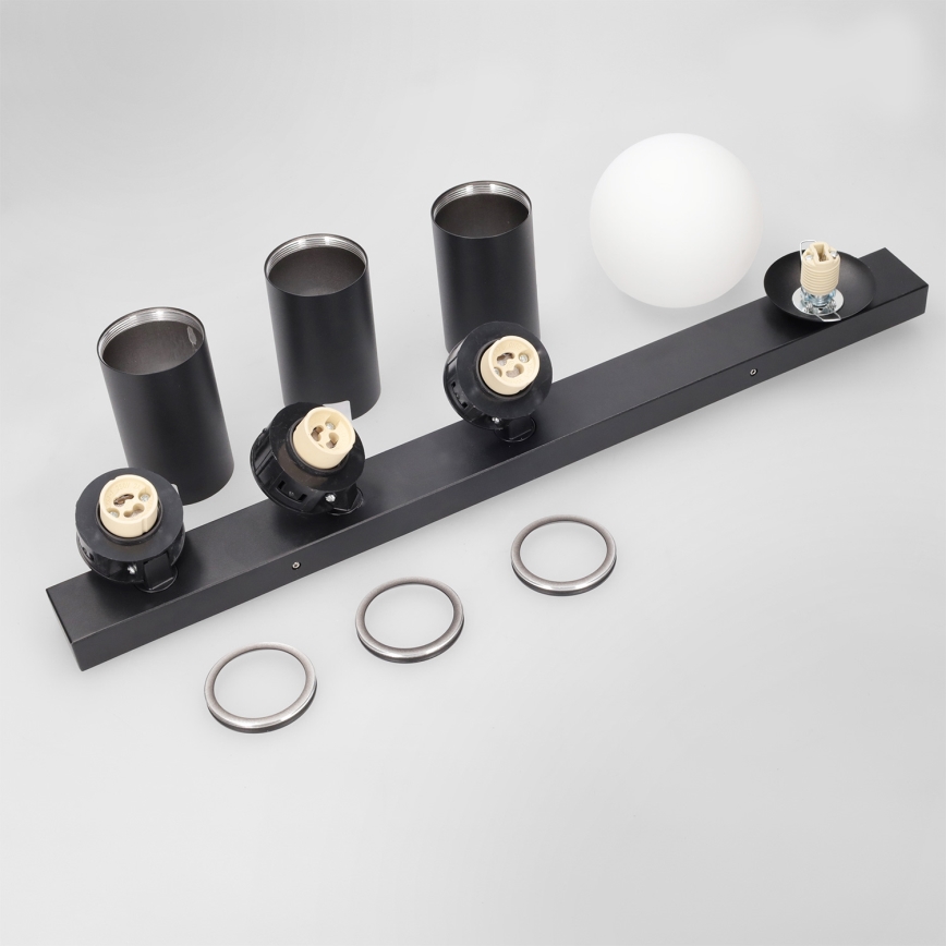 Brilagi - Spotarmatur SELE BALL 3xGU10/30W/230V + 1xG9/10W sort