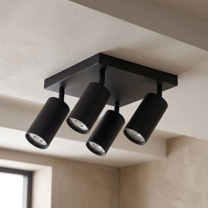 Brilagi - Spotarmatur SELE SQUARE 4xGU10/30W/230V sort
