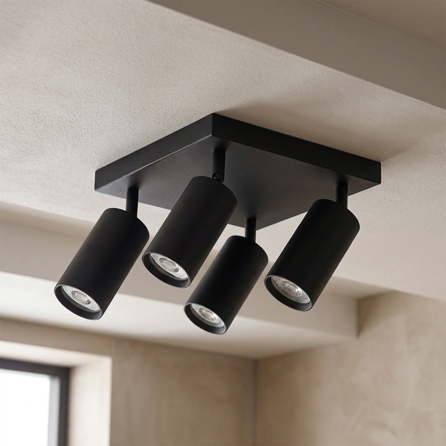 Brilagi - Spotarmatur SELE SQUARE 4xGU10/30W/230V sort
