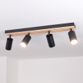 Brilagi - Spotarmatur SELE WOOD ACOUSTIC 4xGU10/30W/230V sort/træ