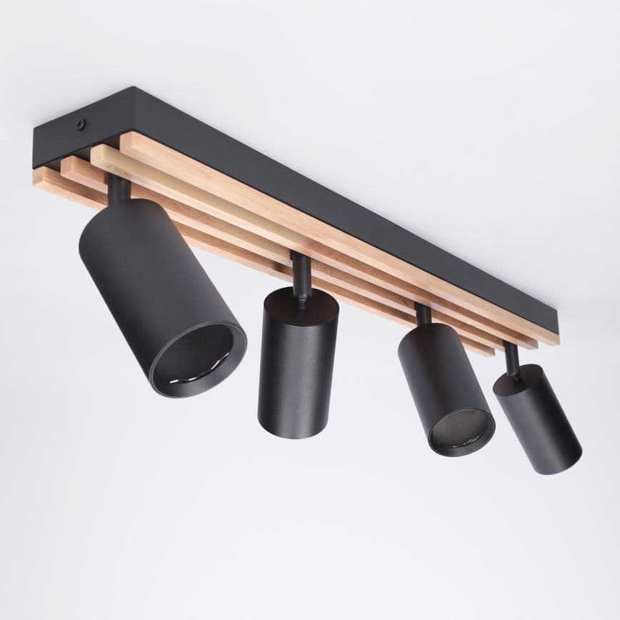 Brilagi - Spotarmatur SELE WOOD ACOUSTIC 4xGU10/30W/230V sort/træ