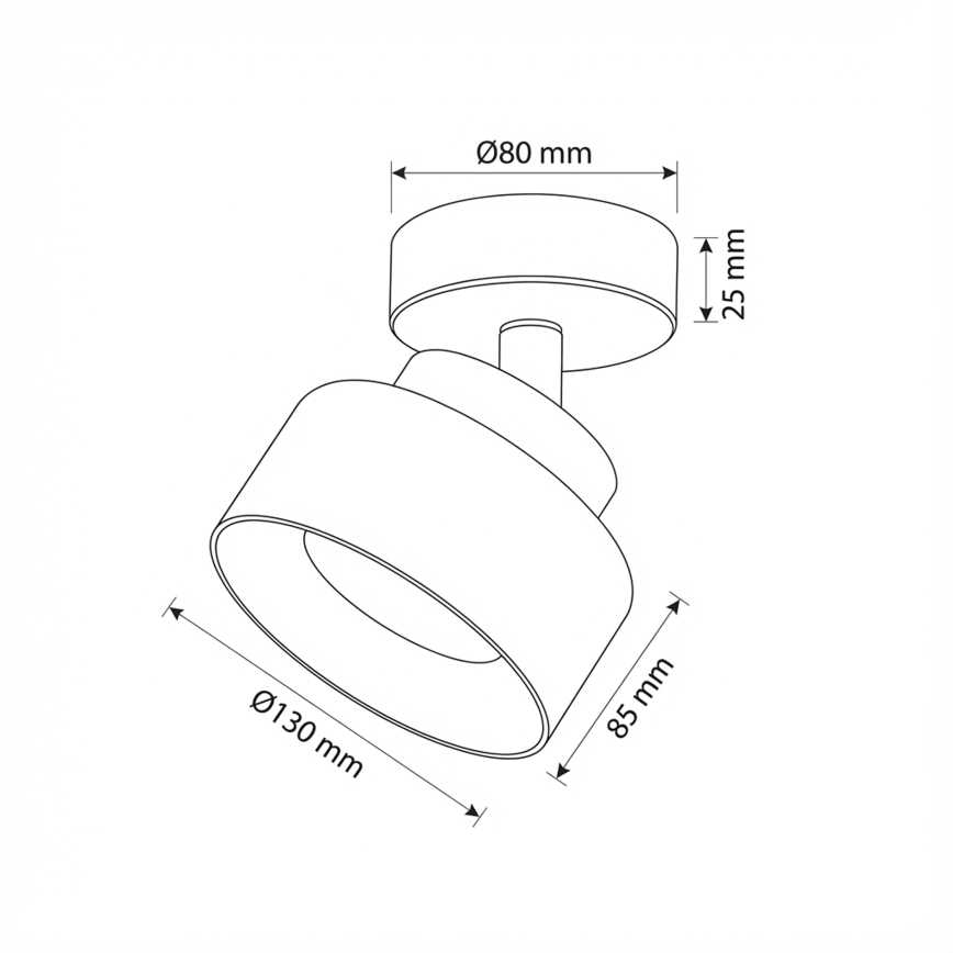 Brilagi - Spotlampe AURA LUX 1xGX53/30W/230V Ø 13 cm sort/røgfarvet