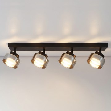 Brilagi - spotlampe AURA LUX 4xGX53/30W/230V sort/røgfarvet