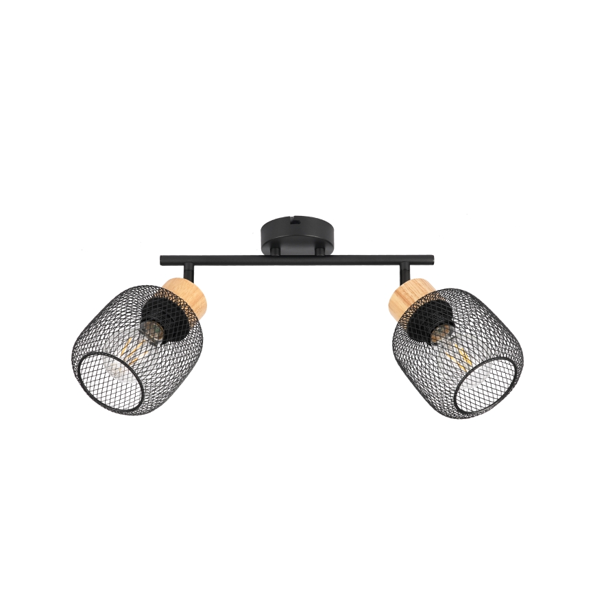 Brilagi - Spotlampe BASKLITE 2xE27/15W/230V træ/sort