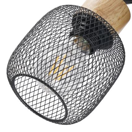 Brilagi - Spotlampe BASKLITE 3xE27/15W/230V gummitræ/sort