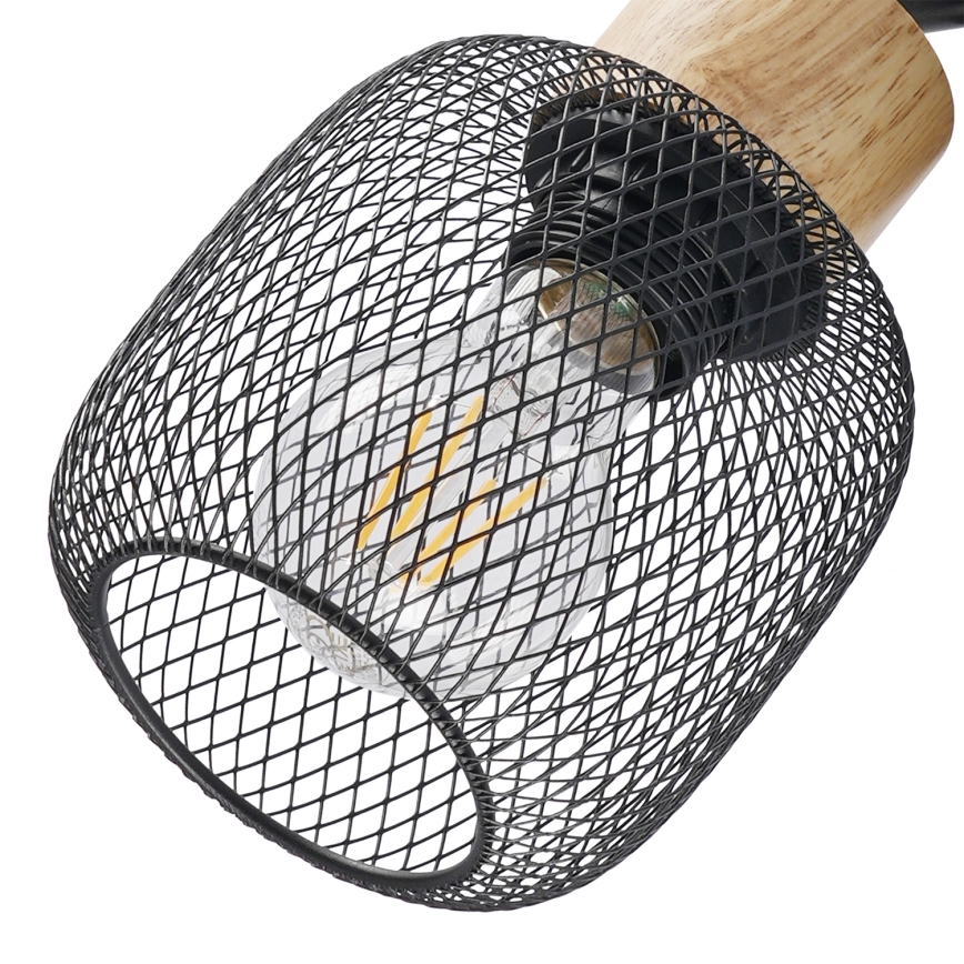 Brilagi - Spotlampe BASKLITE 3xE27/15W/230V gummitræ/sort