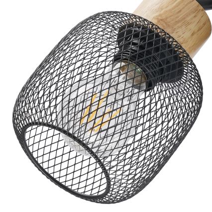 Brilagi - Spotlampe BASKLITE 3xE27/15W/230V gummitræ/sort