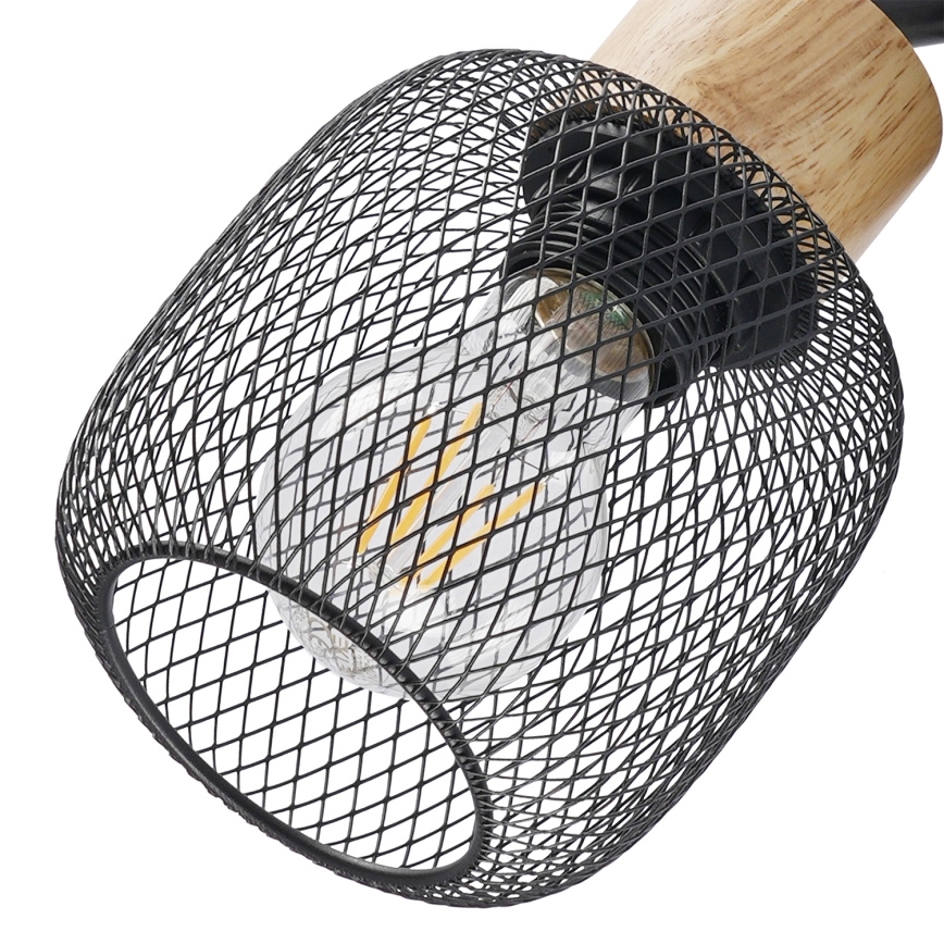 Brilagi - Spotlampe BASKLITE 3xE27/15W/230V gummitræ/sort