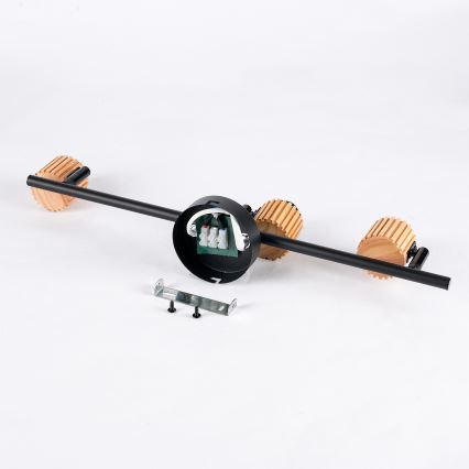 Brilagi - Spotlampe BASKLITE 3xE27/15W/230V træ/sort