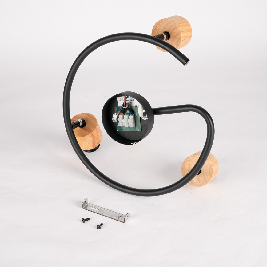 Brilagi - Spotlampe BASKLITE 3xE27/15W/230V træ/sort