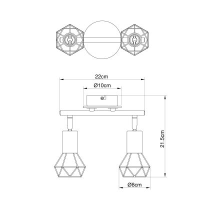 Brilagi - Spotlampe CAGE 2xE14/40W/230V