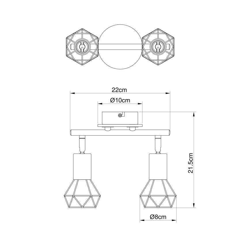 Brilagi - Spotlampe CAGE 2xE14/40W/230V