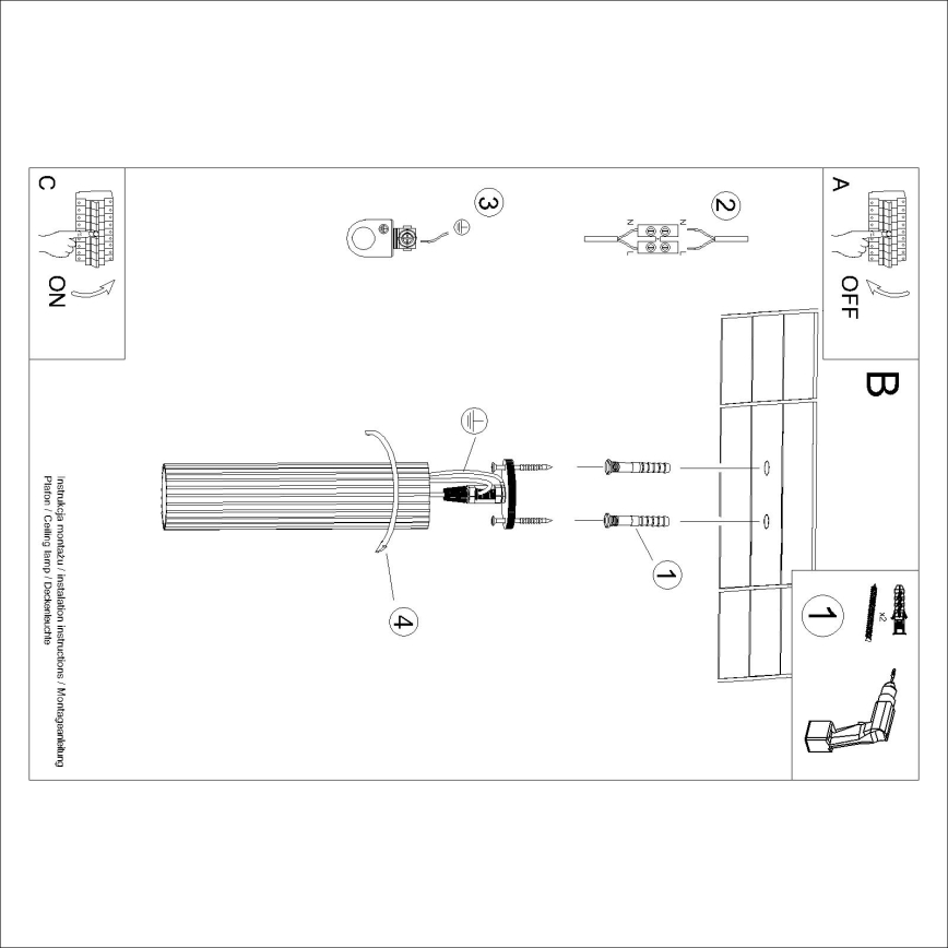 Brilagi - Spotlampe CRESTO 1xGU10/10W/230V 30 cm guldfarvet